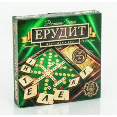 Гра настільна 0356 "Ерудит Premium Series", "Данко-тойс", дерев'яні фішки, укр.-рос, в коробці