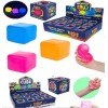 Антистрес 2555 (1уп/12шт) м'який кубик, Yabba Dabba Glowing Cube, що світиться, у дисплеї, у коробці, мікс кольорів