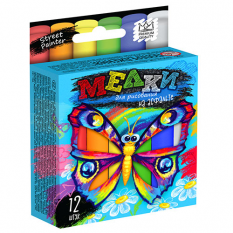 Крейда для малювання на асфальті MEL-02-03 "Danko-toys", 12 кольорів, маленьквеликі