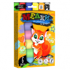 Крейда для малювання на асфальті MEL-01-04 "Danko-toys", 6 кольорів, великі