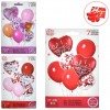Повітряні кульки MK 5645 "I Love you", 5шт 12 дюймів, 2шт 17 дюймів, стрічка 10м, 3 кольори, у пакеті