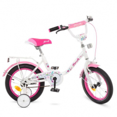 Велосипед дитячий PROF1 14д. Y1485 (1шт/ящ) Flower, біло-рожевий