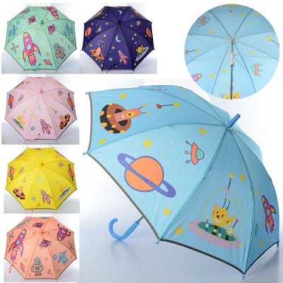 Зонтик детский MK 4482 (30шт) длина74,трость67,диам82см,спица51см, ткань,3вид/6цветов,в кульке,