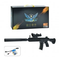 Автомат 670-1 (12шт) на акумуляторі,розмір 71см, водяні-пулькиі, приціл, USBзарядне, в коробці, 45-24,5-6,5см