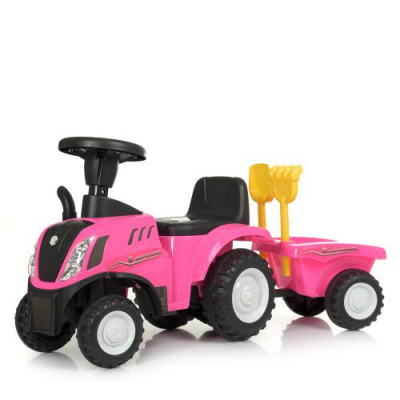 Каталка-толокар 658 T-8 (1шт) Bambi Racer, трактор з причепом, в коробці, рожевий