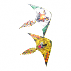 Повітряний змій 9999-3 малюнок з метеликом, розмір 70-70-105 см, в кульці