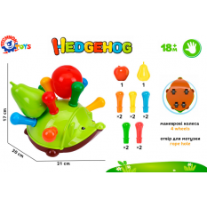 Іграшка 3800 Їжачок-сортер, 10 голок, яблуко, груша, ТехноК, в коробці