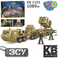 Конструктор KB 1155 LIMO TOY. військовий, військова машина/трейлер, фігурки, 1089дет, в коробці