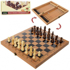 Шахи 822 нарди, шахи, шашки, дерев'яні, в коробці