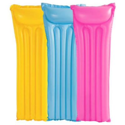 Матрац 59703 (36шт) 183-69см, 3 цвета,матовый, до 100кг, в кульке, 26-23-2см