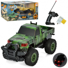 Джип 383-100 A р/у, 25 см, акумулятор, USB-зарядне, гумові колеса, світло, на батарейці (табл), 2 кольори, в коробці