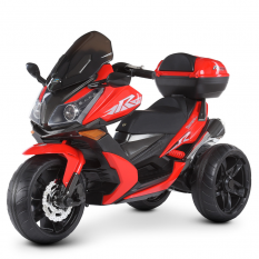 Мотоцикл M 4852EL-3 (1шт/ящ) Bambi Racer, 1 акумулятор 12V/7AH, 2 мотори 35 W, шкіряні сидіння, EVA, червоний