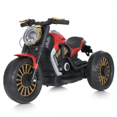 Мотоцикл M 5048 EL-3 (1шт/ящ) Bambi Racer, 2 мотори*25W, 1 акумулятор 12V/9AH, музика, світло, MP3, USB, EVA, шкіра, червоний