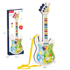 Гітара 792 розмір 45 см, звук, світло, на батарейках, 2 кольори, в коробці