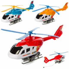 Вертоліт 3588 (240шт) 30см, заводний, їздить, рухомі лопаті, 3 кольори, в кульку,18-30-6,5см