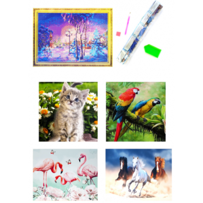 Алмазная Мозайка 4030-01-02-03-0430 розмір 40-30 см, мікс видів, в коробці