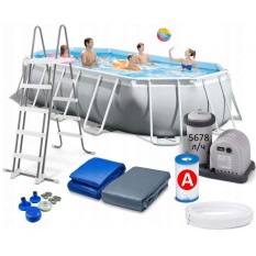 Басейн каркасний 26796 (1шт/ящ) прямокут,503-274-122см,13365л,фільтр-насос,листова підстилка,тент,у коробці.