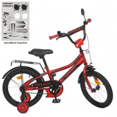 Велосипед дитячий PROF1 12 дюймів. Y12311 (1 шт.) Speed racer, SKD45, ліхтар, дзвінок, дзеркало, додаткові колеса, червоний.