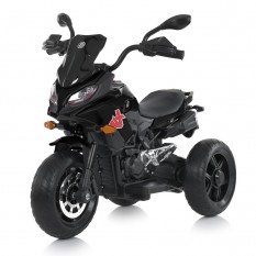 Мотоцикл M 5037 EL-2 (1шт/ящ) Bambi Racer, 1акум*12V/9AH, 2мотори*45W, музика, свiтло, шкiра, MP3, USB, EVA, чорний