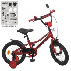 Велосипед дитячий PROF1 14д. Y 14221-1 (1шт/ящ) Prime, SKD75, ліхтар, дзвінок, дзеркало, додаткові колеса, червоний