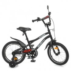 Велосипед дитячий PROF1 16д. Y 16252-1 (1шт/ящ) Urban, SKD 75, ліхтар, дзвінок, дзеркало, додаткові колеса, чорний (матовий)