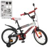 Велосипед дитячий PROF1 16д. Y 16325-1 (1шт/ящ) Inspirer, SKD 75, ліхтар, дзвінок, дзеркало, додаткові колеса, чорно-білий-черво