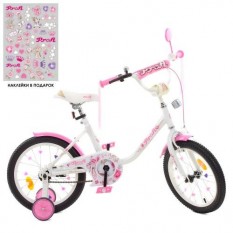 Велосипед дитячий PROF1 16д. Y 1685 (1шт/ящ) Ballerina, SKD 45, ліхтар, дзвінок, дзеркало, додаткові колеса, біло-рожевй