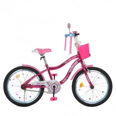 Велосипед дитячий PROF1 20д. Y 20242 S (1шт/ящ) Unicorn, SKD 45, ліхтар, дзвінок, дзеркало, пiднiжка, малиновий