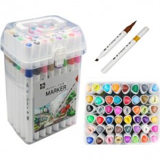 Фломастери YZ-502 Touch, набір скетч маркерів для малювання, 24 кольори, в пластмасовій валізі