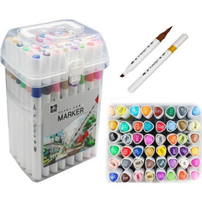 Фломастери YZ-502 Touch, набір скетч маркерів для малювання, 24 кольори, в пластмасовій валізі