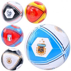 М'яч футбольний EV 3386 розмір 5, ПВХ 1,8 мм, 300-320г, мікс видів (країни), в пакеті