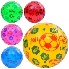 М'яч дитячий MS 3986 розмір 9 дюймів, ПВХ, 57-63г, 5 кольорів, 1 вид, упаковка 10 шт в пакеті