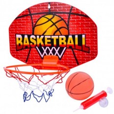 Баскетбольне кільце MR 1232 щит пластик 34-24 см, кільце пластик 21 см, сітка, м'яч, насос, у пакеті