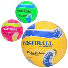 М'яч волейбольний 1193 ABC офіційний розмір, ПУ, ручна робота, 280-300г, 3 кольори, в пакеті