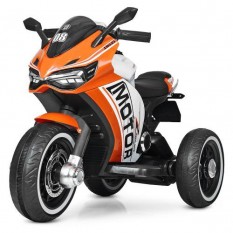 Мотоцикл M 4053 L-7 (1шт/ящ) Bambi Racer, 2мотори*25W, 2акум*6V/5AH, MP3, USB, ручник газу, світящиеся колеса, шкіряні сидіння, 