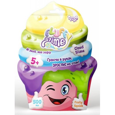 Лізун "Fluffy Slime" FLS-02-01U (1уп/12шт) В'язка маса, "Данко тойс", в пакеті, 500 мл, укр.