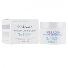 Крем для обличчя освітлюючий та зволожуючий Collagen Whitening Moisture Cream 3 in 1 50ml "ENOUGH"