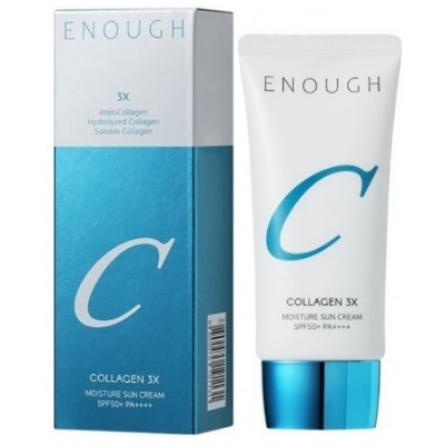 Зволожуючий крем сонцезахисний Collagen 3X Moisture Sun Cream SPF 50+ 50ml "ENOUGH"