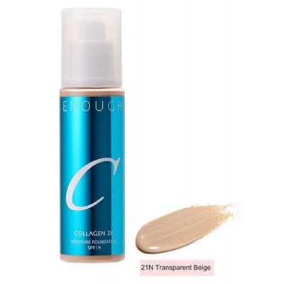 Тональний крем із потрійним колагеном Collagen 3X Moisture Foundation SPF15+ 21N 100ml "ENOUGH"