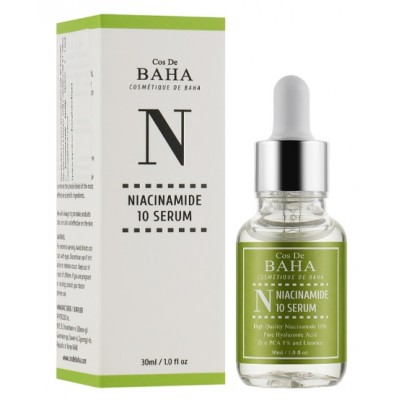 Сироватка для обличчя з ніацинамідом і цинком N Niacinamide 10% + Zinc 1% Serum 30ml 3600 «Cos de Baha» - омолоджувальний ефект,