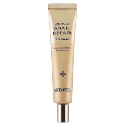 Крем для повік з колоїдним золотом і муцином 24K Gold Snail Repair Eye Cream 40ml 40548 «Medi-peel» - від перших ознак старіння,