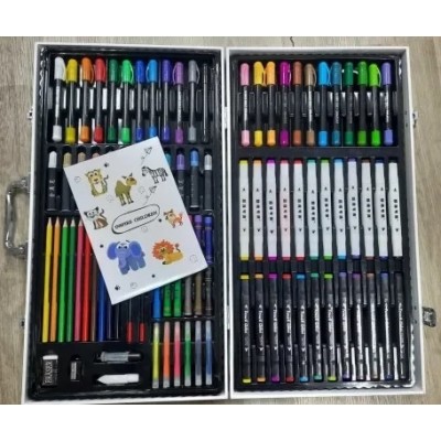 Набір для малювання (96 предметів) 004-004 (10шт) олівці, фломастери, маркери, пензлик, фарби, у валізі, 30-23,5 см