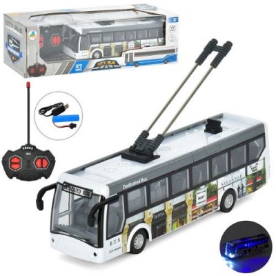 Автобус JC-043 A розмір 21 см, р/у, акумулятор, USB-зарядне, світло, в коробці