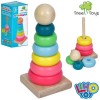 Дерев'яна іграшка MD 1982 Пірамідка, 13,5 см, кільця 6 шт, в коробці
