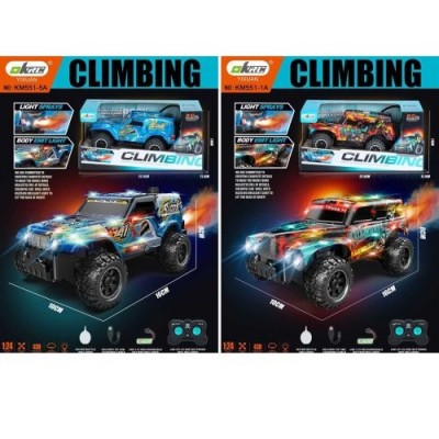 Джип KM 555-1 A-5A р/у, акумулятор, 16см, 1:24, пара/дим, світло, корпус не б'ється, гумові колеса, USB-зарядне, 2 види, в короб