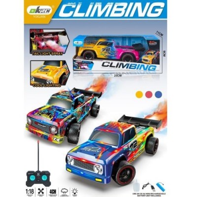 Машина KM 663-5 р/у, акумулятор, 1:16, 20 см, пара/дим, світло, корпус не б'ється, гумові колеса, USB-зарядний, 3 види, в коробц