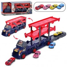 Набір з транспортом K 140-140 A11 (24шт) трейлер 29,5 см, машинки 7см 4шт, у коробці, 31-12-8 см