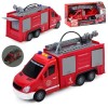 Пожежна машина JS 139-40 розмір 27см, гумові колеса, рухомі деталі, бризкає водою, звук, світло, на батарейках (таб), 2 вида, в 