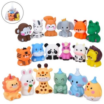 Іграшка для купання 508-368-67-381 набір 6шт, тварини, від 6см, пискавка, 3 види, в сітці