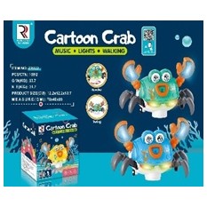 Краб ZR 222-222 на батарейках, музика, світло, ходить, в коробці